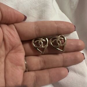Chanel Gold Heart Earrings